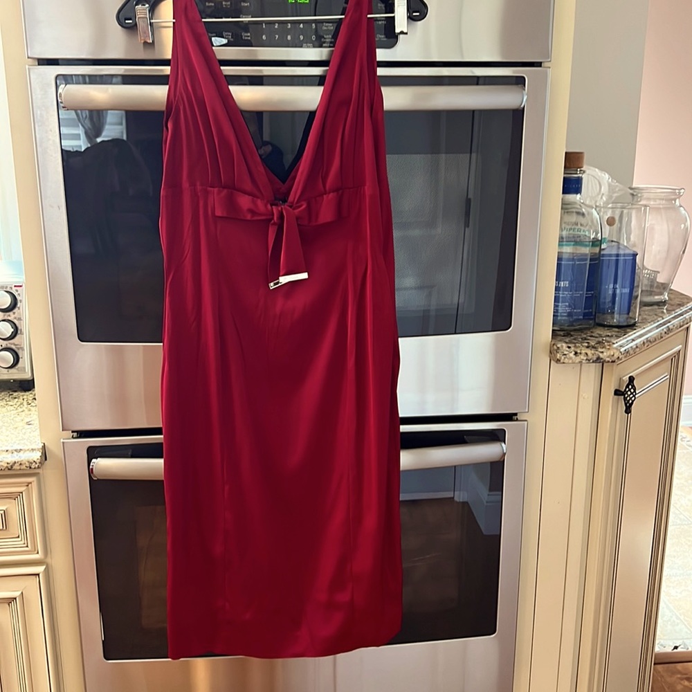 Gucci sleeveless red silk dress
